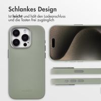 Accezz MagSafe Leather Backcover Apple iPhone 15 Pro - Light Grey
