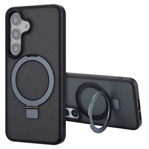 Accezz Ring Stand Backcover mit MagSafe Samsung Galaxy S25 - Schwarz