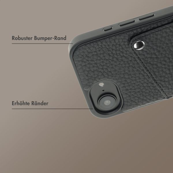 Selencia Riva Back Cover mit Kartenfach Apple iPhone 17e / 16e - Schwarz
