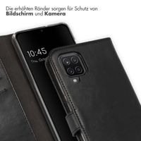 Selencia Echtleder Klapphülle Samsung Galaxy A12 - Schwarz