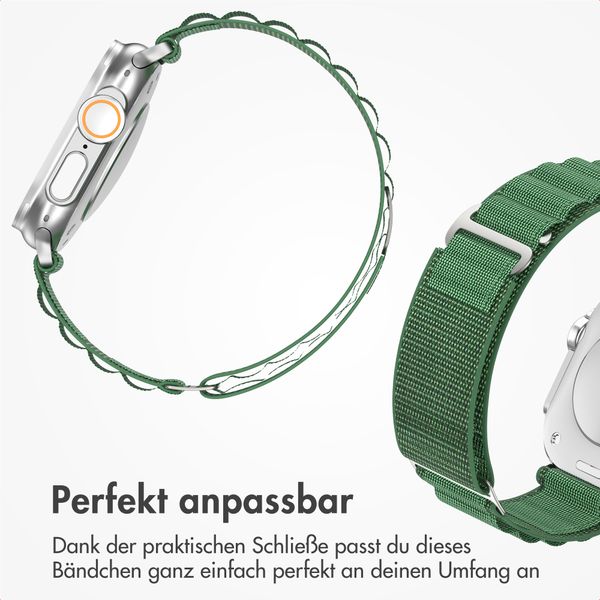 Accezz Nylon Alpine Armband für Apple Watch | 44/45/46/49 mm - Olive Green
