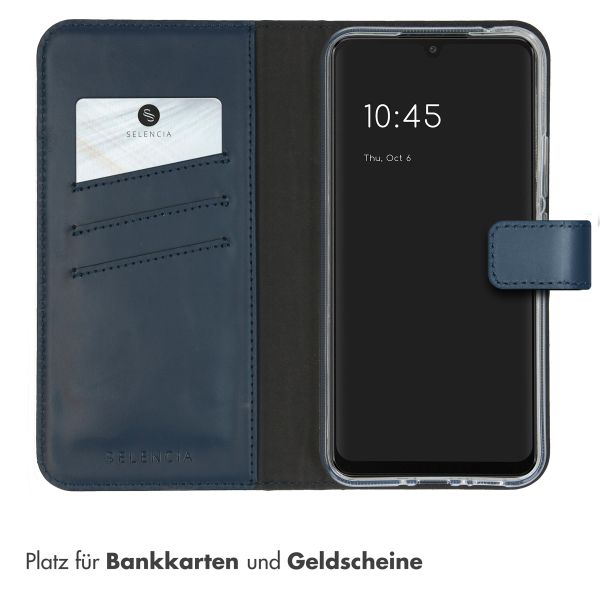 Selencia Echtleder Klapphülle Samsung Galaxy A34 (5G) - Blau