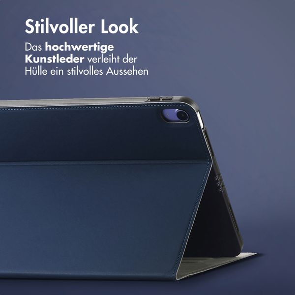 Accezz Classic Klapphülle Apple iPad 11 (2025) 11 Zoll A16 / iPad 10 (2022) 10.9 Zoll - Dunkelblau