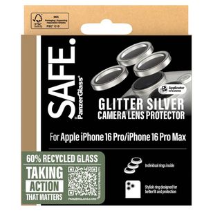 SAFE by PanzerGlass Kameraschutzlinse für das Apple iPhone 16 Pro / 16 Pro Max - Glitter Silver