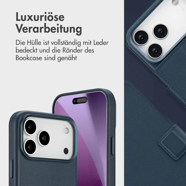 Accezz 2-in-1 Klapphülle aus Leder mit MagSafe Apple iPhone 17 Pro Max - Nightfall Blue