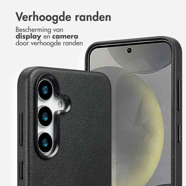 Accezz Echtleder Hülle + MagSafe Wallet Samsung Galaxy S25 Plus - Onyx Black