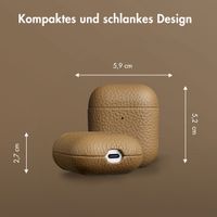 Accezz Echtleder Case  Apple AirPods 1 / 2 - Taupe