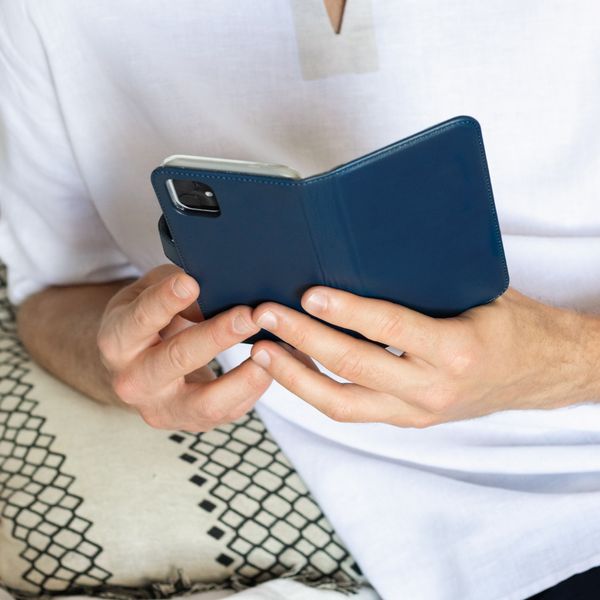 Selencia Echtleder Klapphülle Samsung Galaxy A50 / A30s - Blau