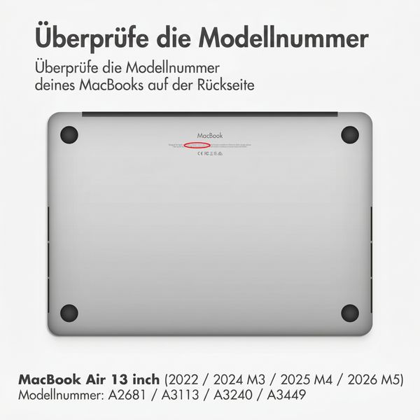Accezz Magnetische Displayschutzfolie Apple MacBook Air 13 Zoll (2022 / 2024 M3 / 2025 M4 / 2026 M5)