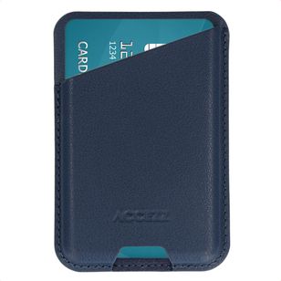Accezz Magnetischer Lederkartenhalter - Geeignet für Apple Find My - Nightfall Blue