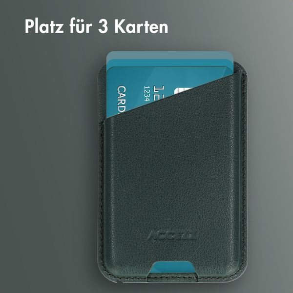 Accezz Magnetischer Lederkartenhalter - Geeignet für Apple Find My - Cedar Green