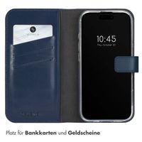 Selencia Echtleder Klapphülle Apple iPhone 16 Pro - Blau