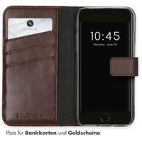 Selencia Echtleder Klapphülle Apple iPhone SE (2022 / 2020) / 8 / 7 / 6(s) - Braun
