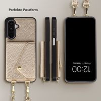Selencia Sera HandyHülle mit Kordel und Umschlag-Kartenhalter Samsung Galaxy A18 / A17 / A26 - Champagne