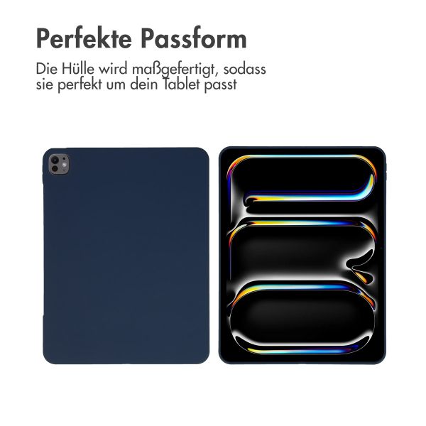 Accezz Liquid Silicone Back Cover mit Stifthalter Apple iPad Pro 13 (2025) M5 / (2024) M4 - Dunkelblau