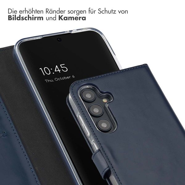 Selencia Echtleder Klapphülle Samsung Galaxy S24 FE - Blau
