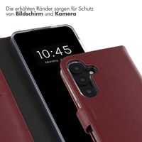 Selencia Echtleder Klapphülle Samsung Galaxy S25 - Burgundy