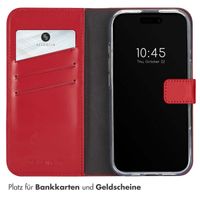 Selencia Echtleder Klapphülle Apple iPhone 16 - Rot