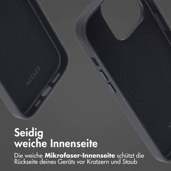 Accezz MagSafe Leather Backcover Apple iPhone 14 Pro - Onyx Black