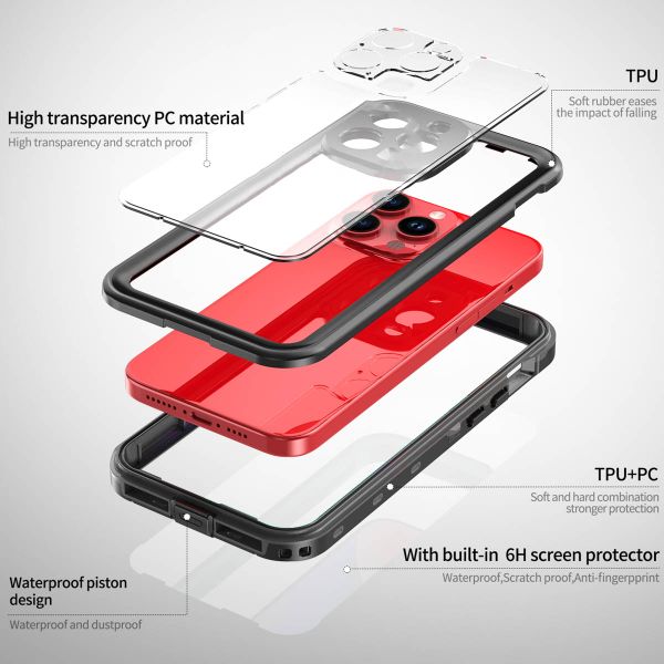 Redpepper Dot Plus Waterproof Case für das Apple iPhone 15 Pro Max - Schwarz