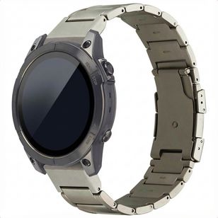Accezz Mattes Titanstahlarmband -   Garmin 22 mm Anschluss - Titanium