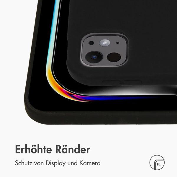 Accezz Liquid Silicone Back Cover mit Stifthalter Apple iPad Pro 11 (2025) M5 / (2024) M4 - Schwarz