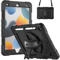 Accezz Robustes Back Cover mit Schultergurt Apple iPad 9 (2021) 10.2 Zoll / iPad 8 (2020) 10.2 Zoll / iPad 7 (2019) 10.2 Zoll - Schwarz