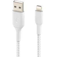 Belkin BoostCharge Pro Braided Lightning auf USB-A Kabel - 0,15 Meter - Weiß