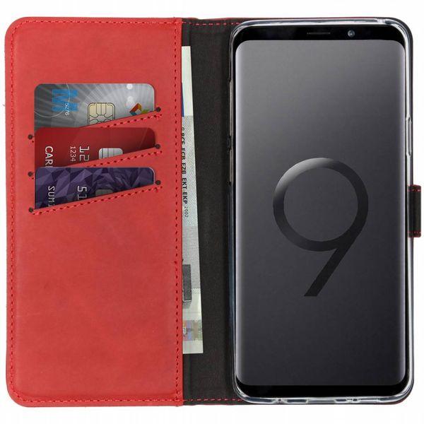 Selencia Echtleder Klapphülle Samsung Galaxy S9 Plus - Rot