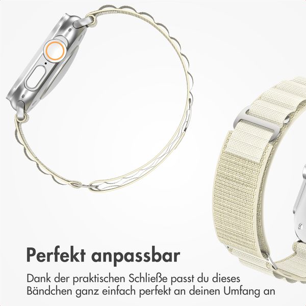 Accezz Nylon Alpine Armband für Apple Watch | 44/45/46/49 mm - Polarstern