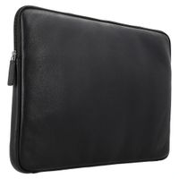 Accezz Leather Laptop Hülle mit Reißverschluss 15-16 Zoll - Laptop Sleeve - Schwarz
