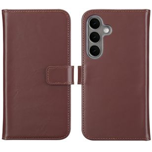 Selencia Echtleder Klapphülle Samsung Galaxy S25 Plus - Dunkelbraun