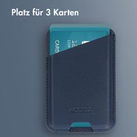 Accezz Magnetischer Lederkartenhalter - Geeignet für Apple Find My - Nightfall Blue