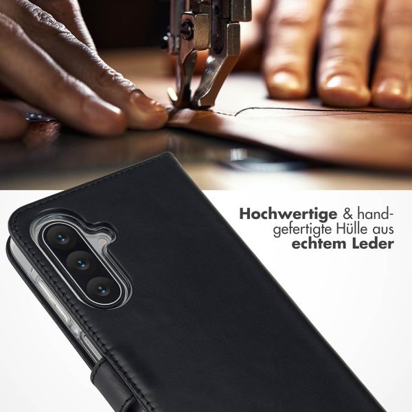 Selencia Echtleder Klapphülle Samsung Galaxy A18 (4G) / A17 (4G/5G) - Schwarz