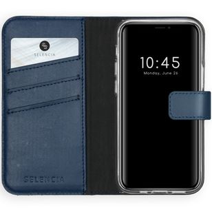 Selencia Echtleder Klapphülle Apple iPhone 12 Mini - Blau