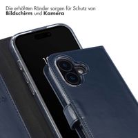 Selencia Echtleder Klapphülle Apple iPhone 16 - Blau