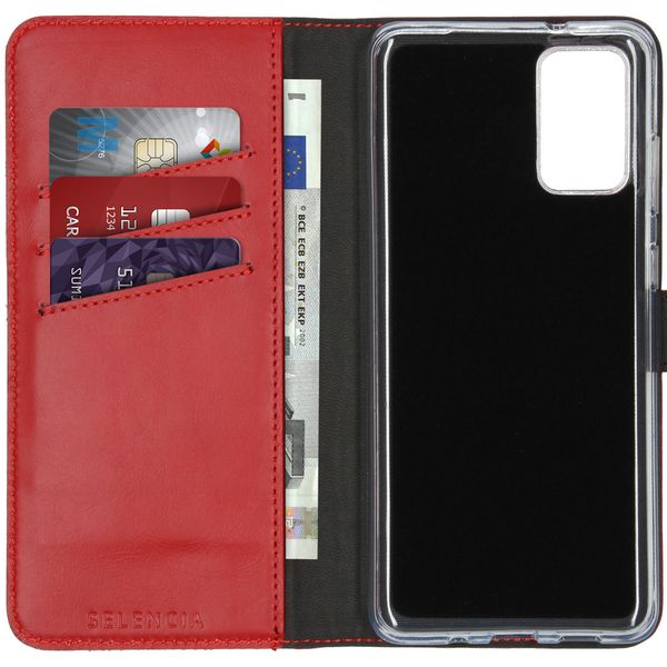 Selencia Echtleder Klapphülle Samsung Galaxy S20 Plus - Rot