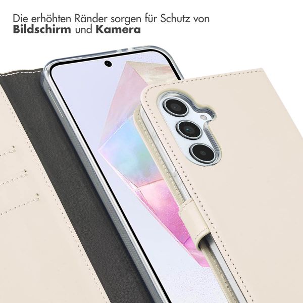 Selencia Echtleder Klapphülle Samsung Galaxy A35 - Greige