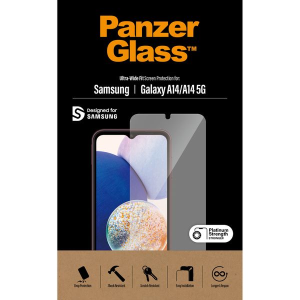 PanzerGlass Ultra-Wide Fit Antibakterieller Displayschutz Samsung Galaxy A14 (5G/4G)