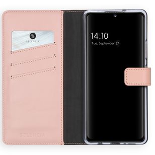 Selencia Echtleder Klapphülle Samsung Galaxy A42 - Dusty Pink