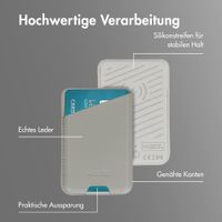 Accezz Magnetischer Lederkartenhalter - Geeignet für Apple Find My - Light Grey