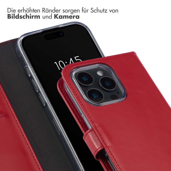 Selencia Echtleder Klapphülle Apple iPhone 16 Pro Max - Rot
