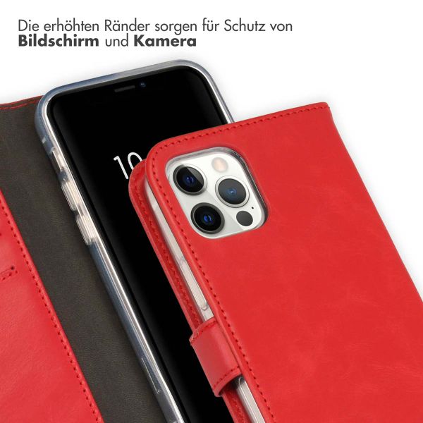 Selencia Echtleder Klapphülle Apple iPhone 12 (Pro) - Rot