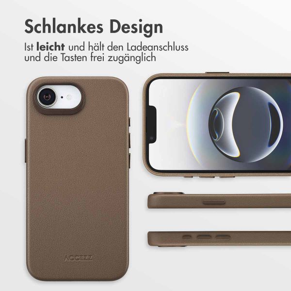 Accezz MagSafe Leather Backcover Apple iPhone 17e / 16e - Kaffeebraun