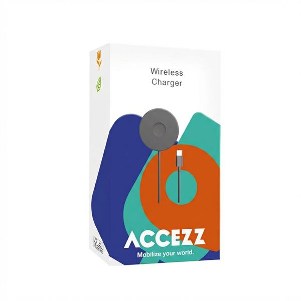 Accezz Wireless Charger USB-C - MagSafe kabelloses Ladegerät - 1 Meter - Schwarz