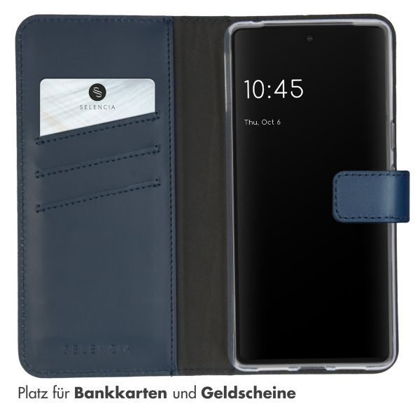 Selencia Echtleder Klapphülle Google Pixel 7 - Blau