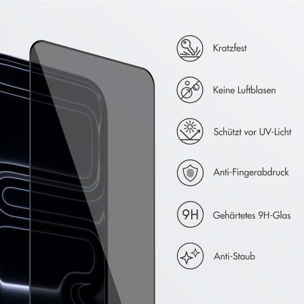 Accezz Sichtschutz-Schutzglas mit Applikator Apple iPhone 17 Pro