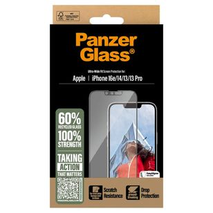 PanzerGlass Ultra-Wide Fit Antibakterieller Displayschutz mit Applikator Apple iPhone 17e / 16e / 14 / 13 / 13 Pro