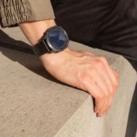 Accezz Mattes Titanstahlarmband -   Garmin 26 mm Anschluss - Schwarz