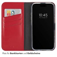 Selencia Echtleder Klapphülle Apple iPhone 16 Plus - Rot